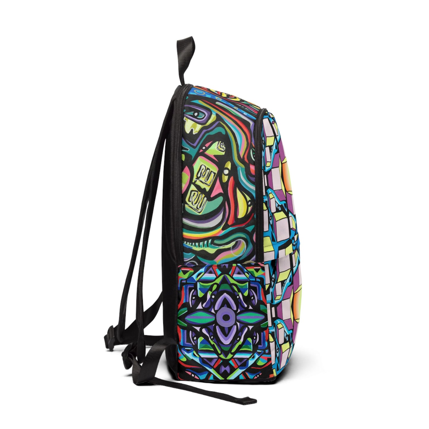 Mochila unisex de tela con cuadrados