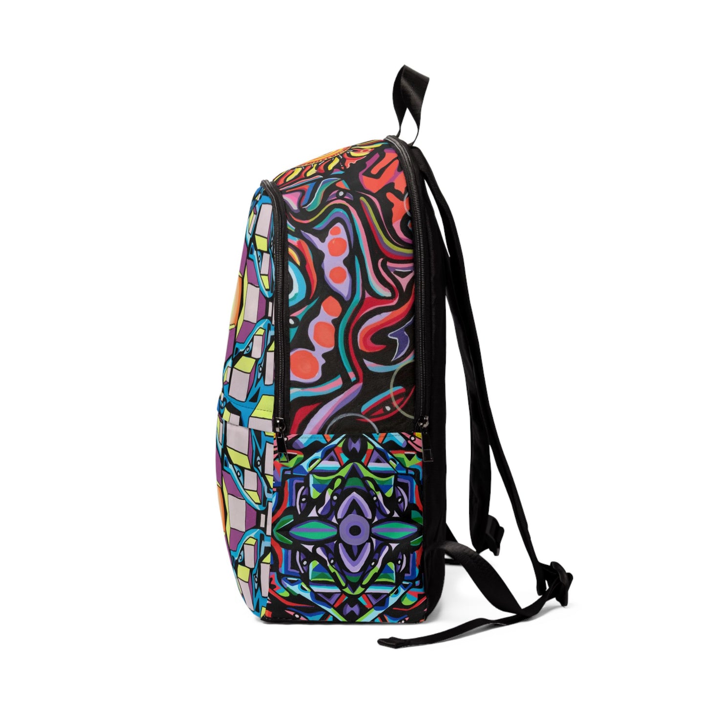 Mochila unisex de tela con cuadrados