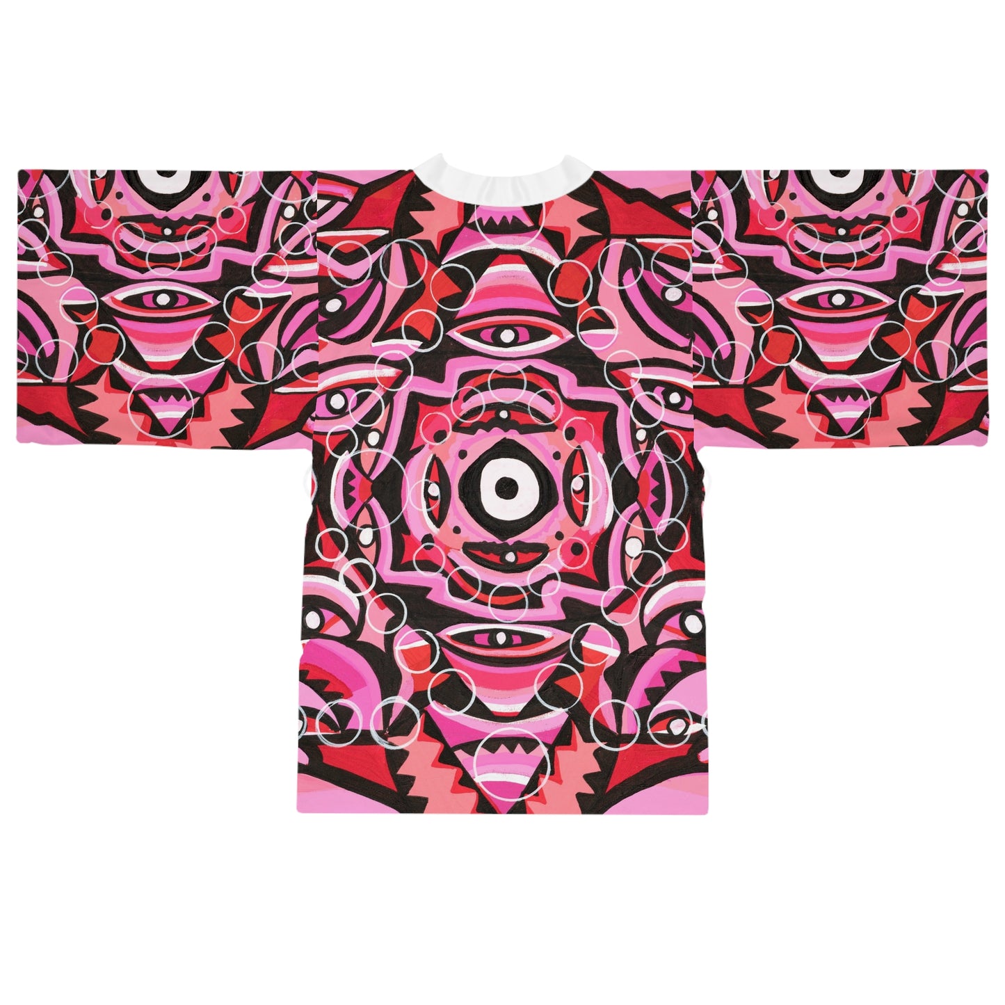 Pink champagne Long Sleeve Kimono Robe (AOP)