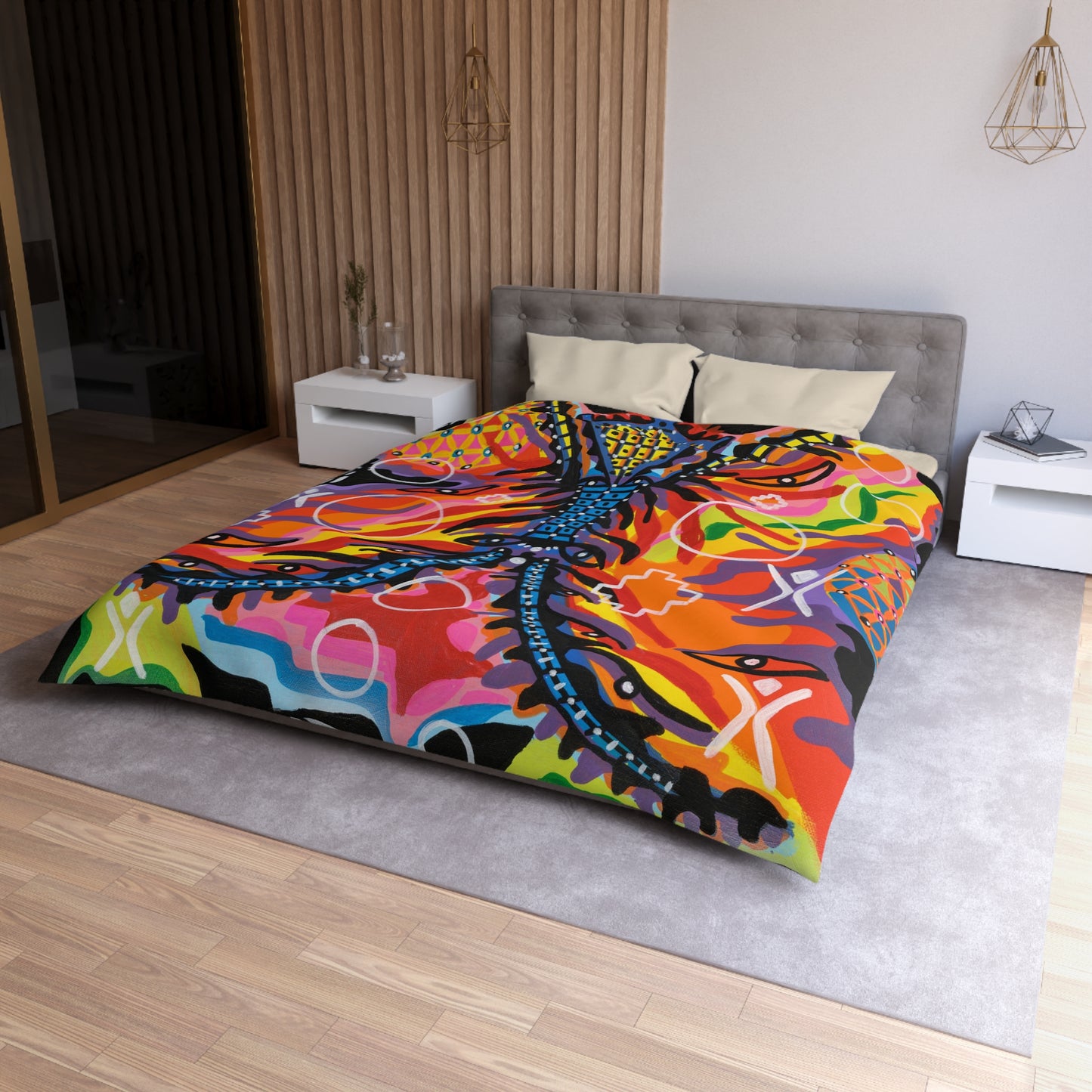 Burning man 24 Microfiber Duvet Cover
