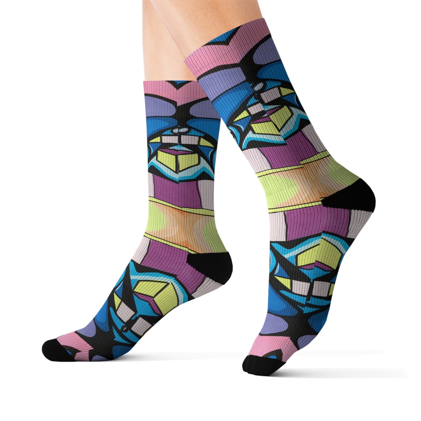Calcetines de sublimación con cuadrados