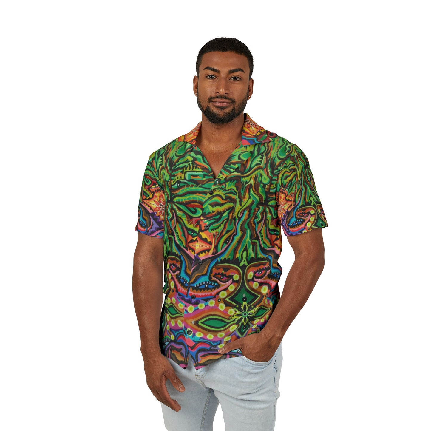 Tree of Awakening Men's (Hawaiian Camp Shirt)