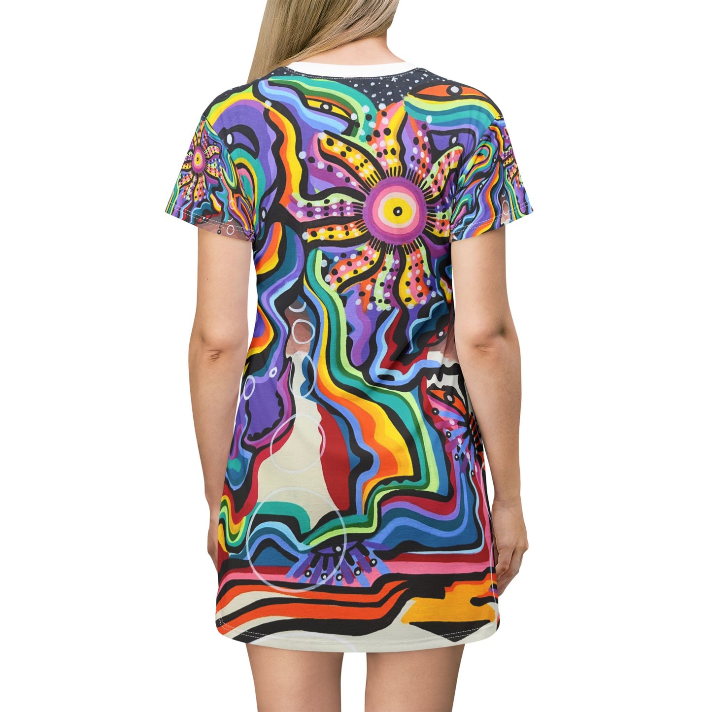 Black rock vision quest T-Shirt Dress (AOP)