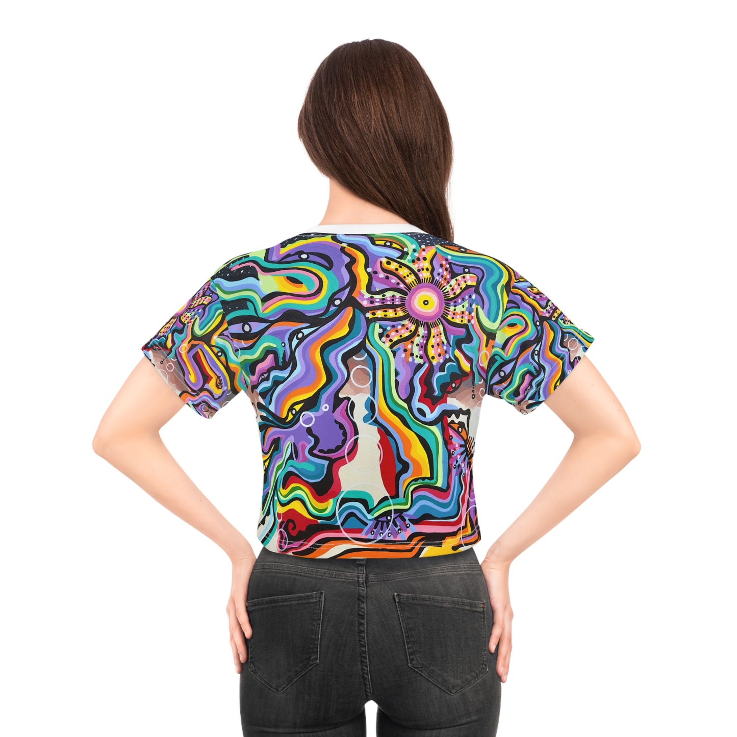 Black rock vision quest Crop Tee (AOP)