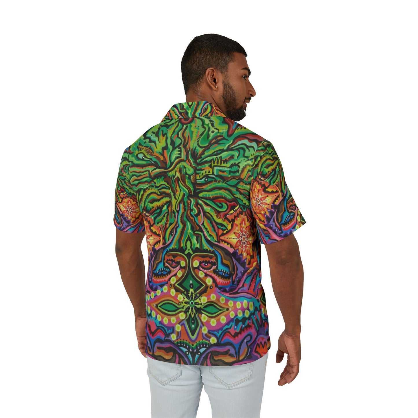 Tree of Awakening Men's (Hawaiian Camp Shirt)