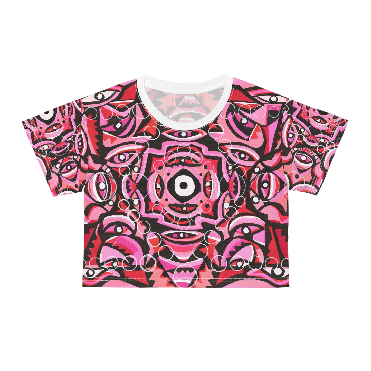 Pink champagne Crop Tee (AOP)
