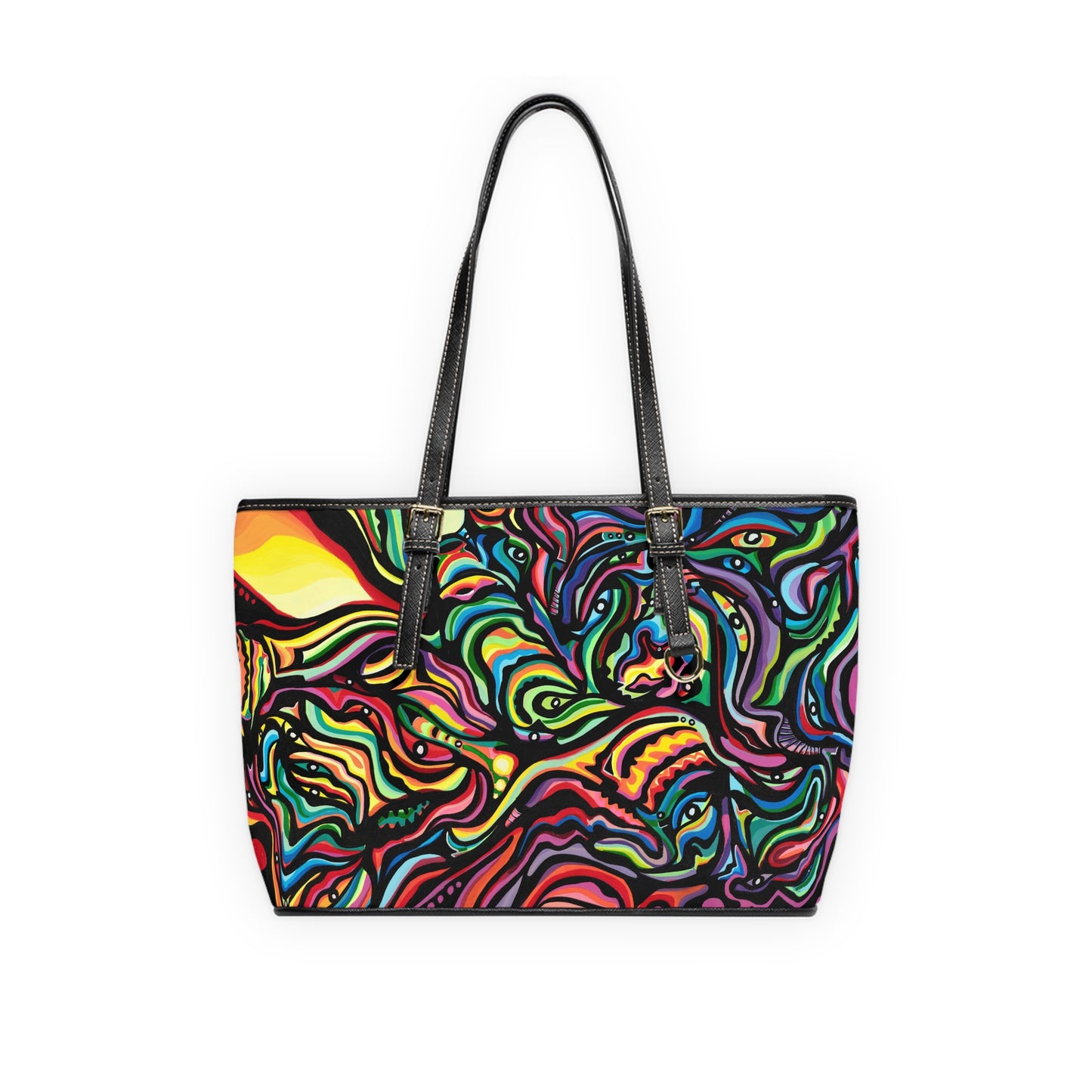 Bolso de hombro de cuero PU con motivo de equinoccio de primavera