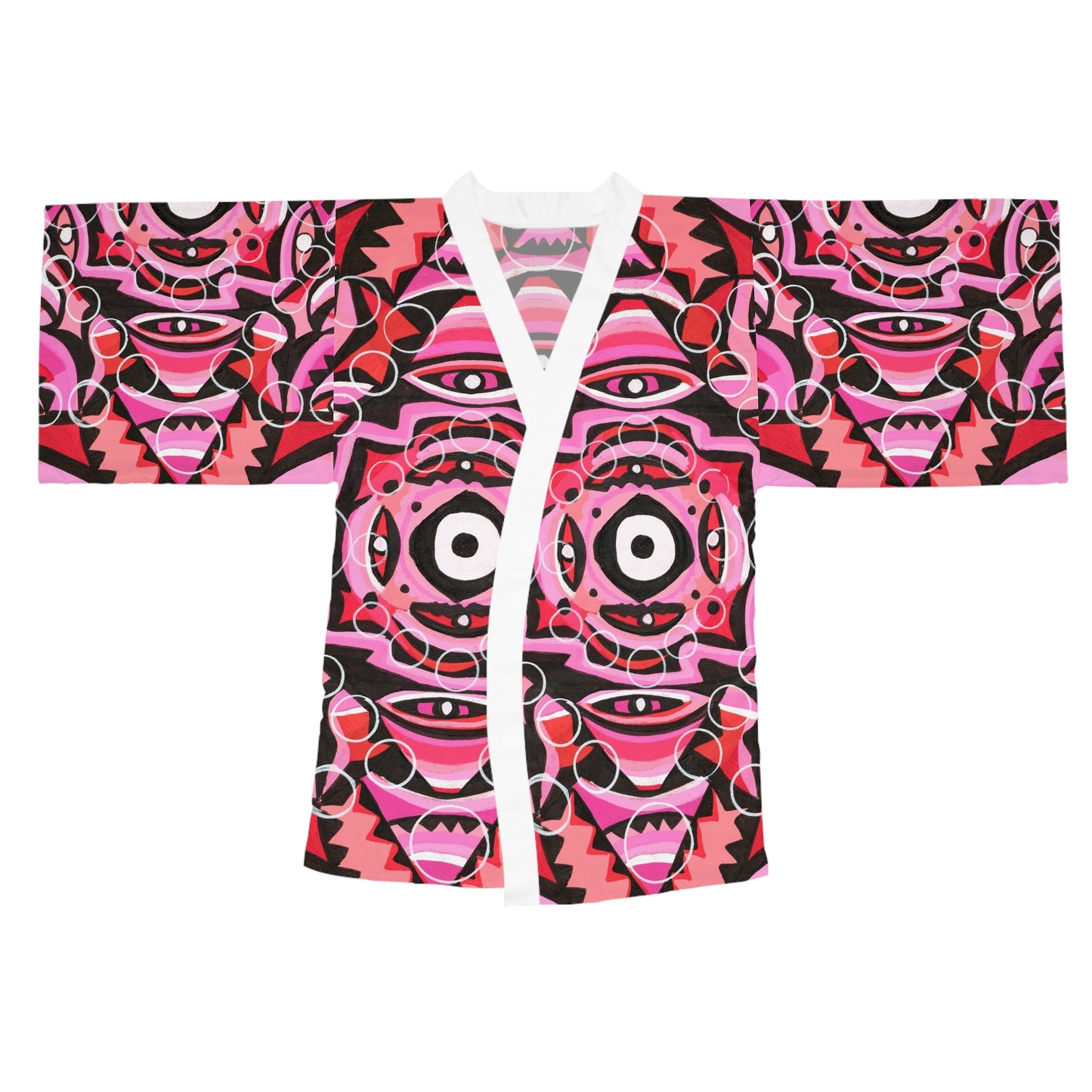 Pink champagne Long Sleeve Kimono Robe (AOP)