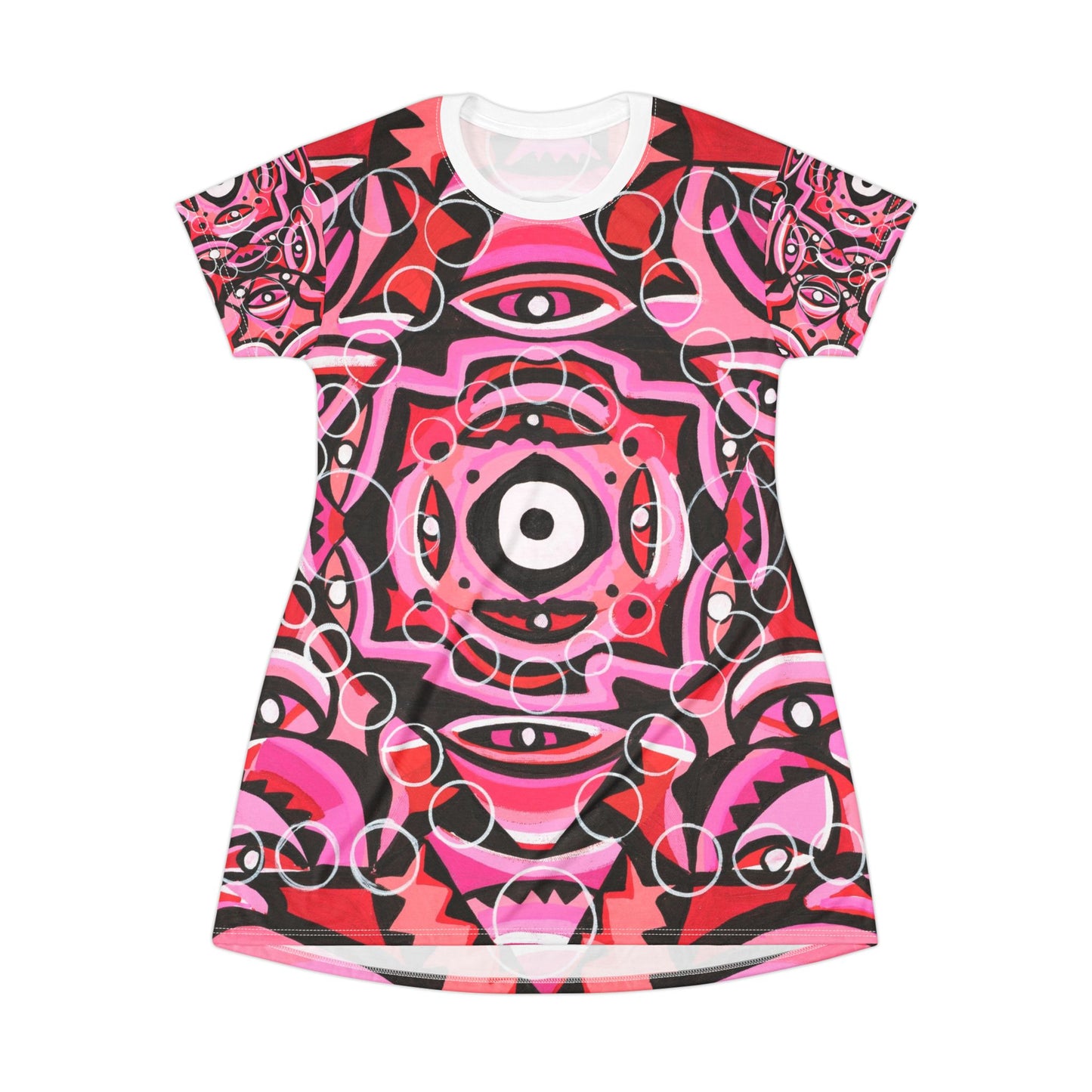 Pink Champagne T-Shirt Dress (AOP)