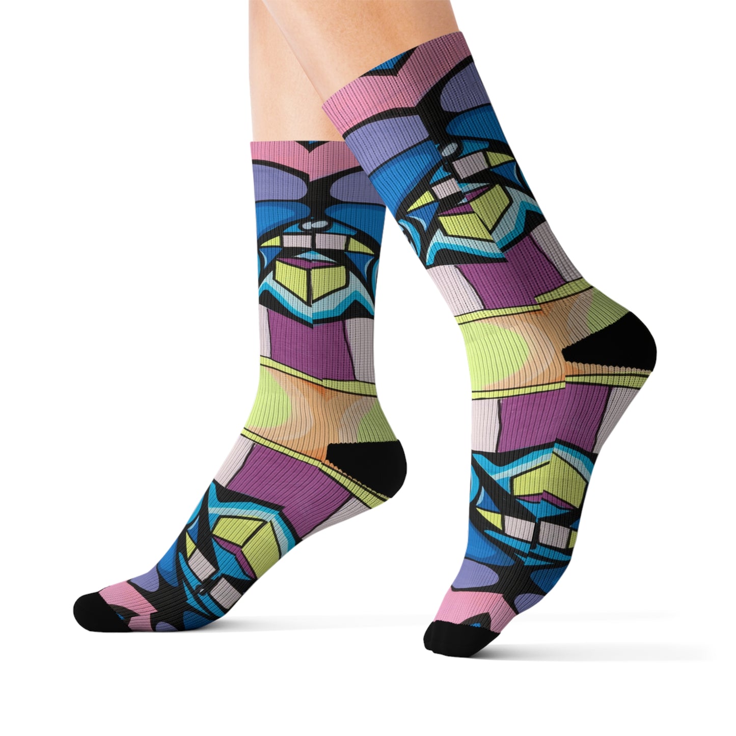 Calcetines de sublimación con cuadrados