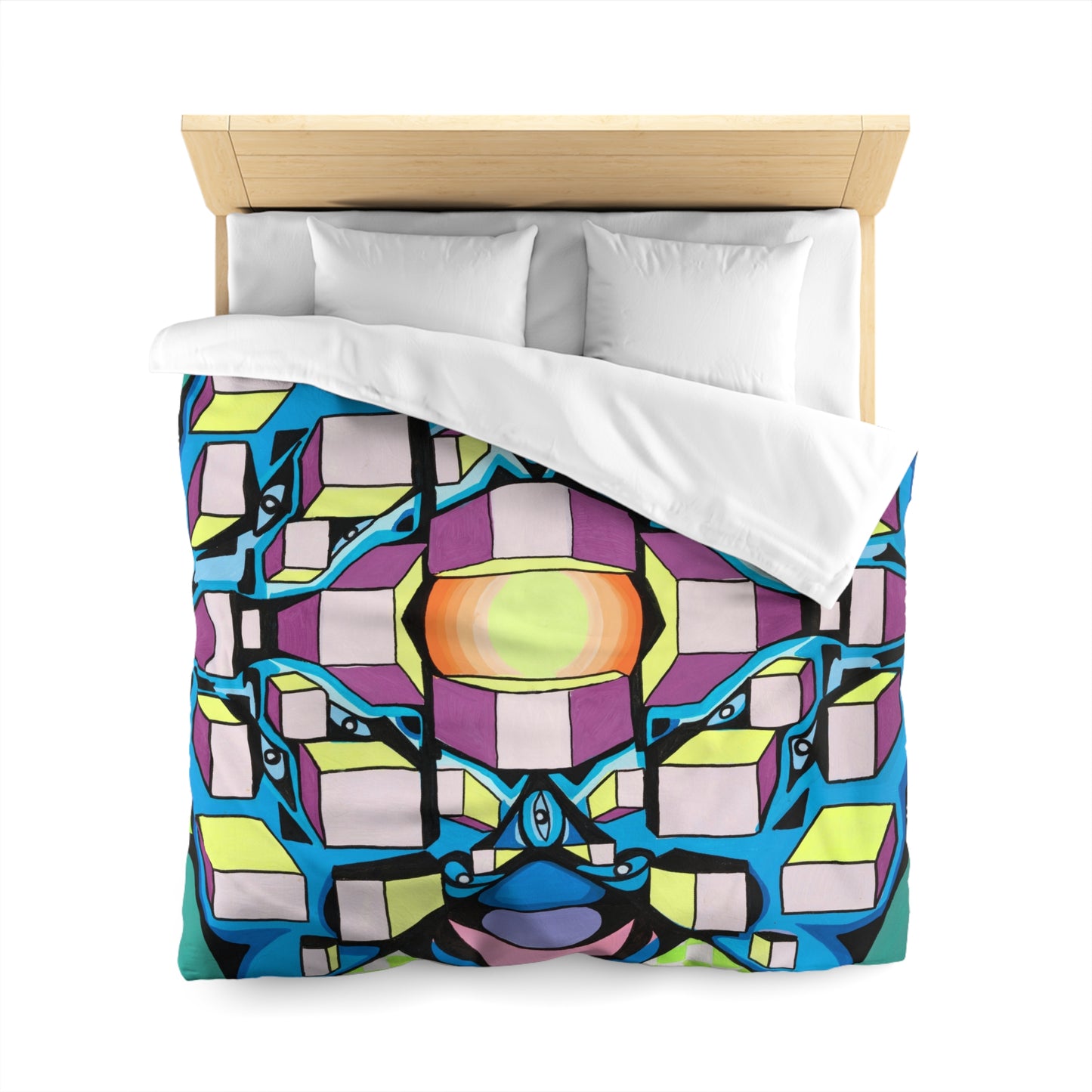 Squares Microfiber Duvet Cover