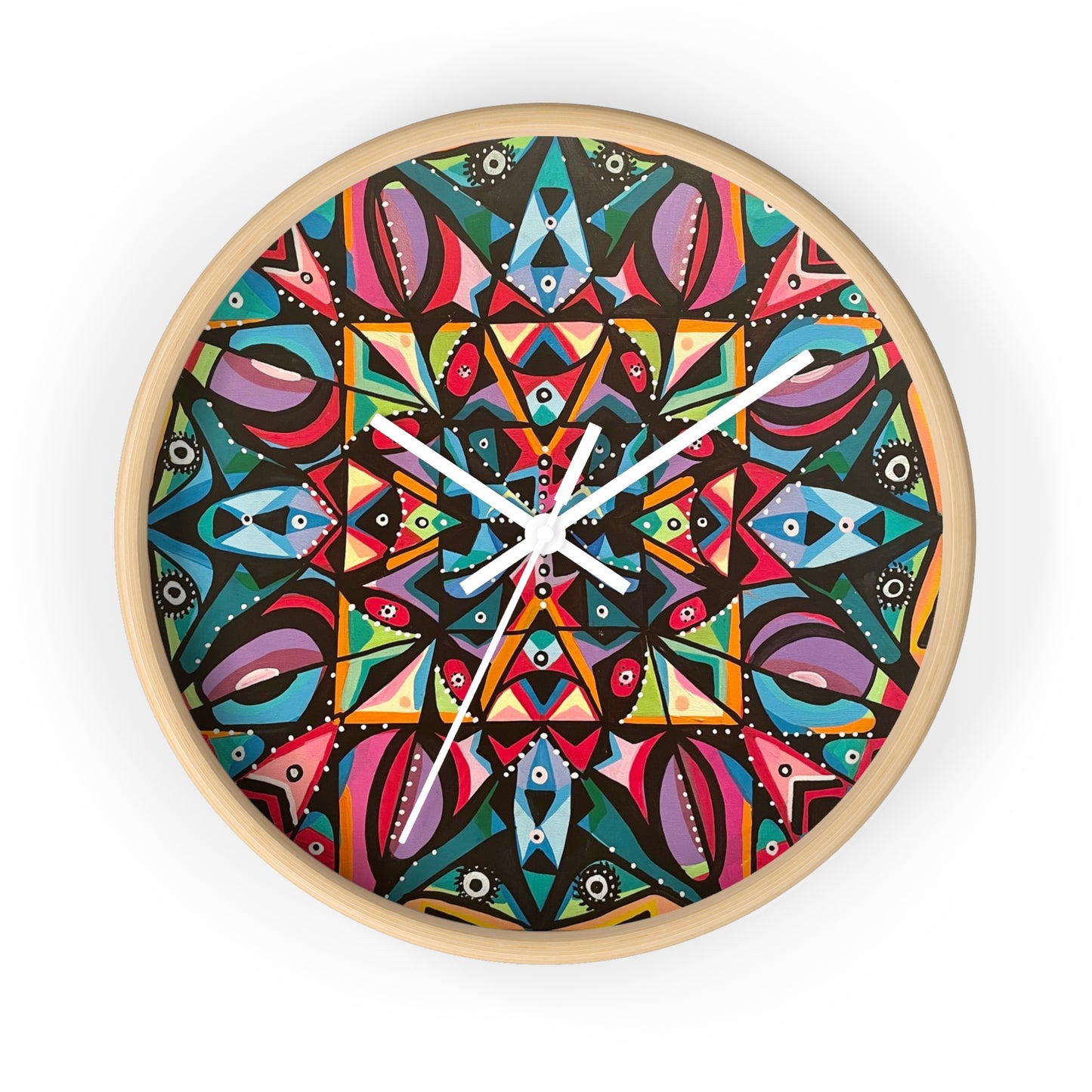 Reloj de pared con diseño de mandala