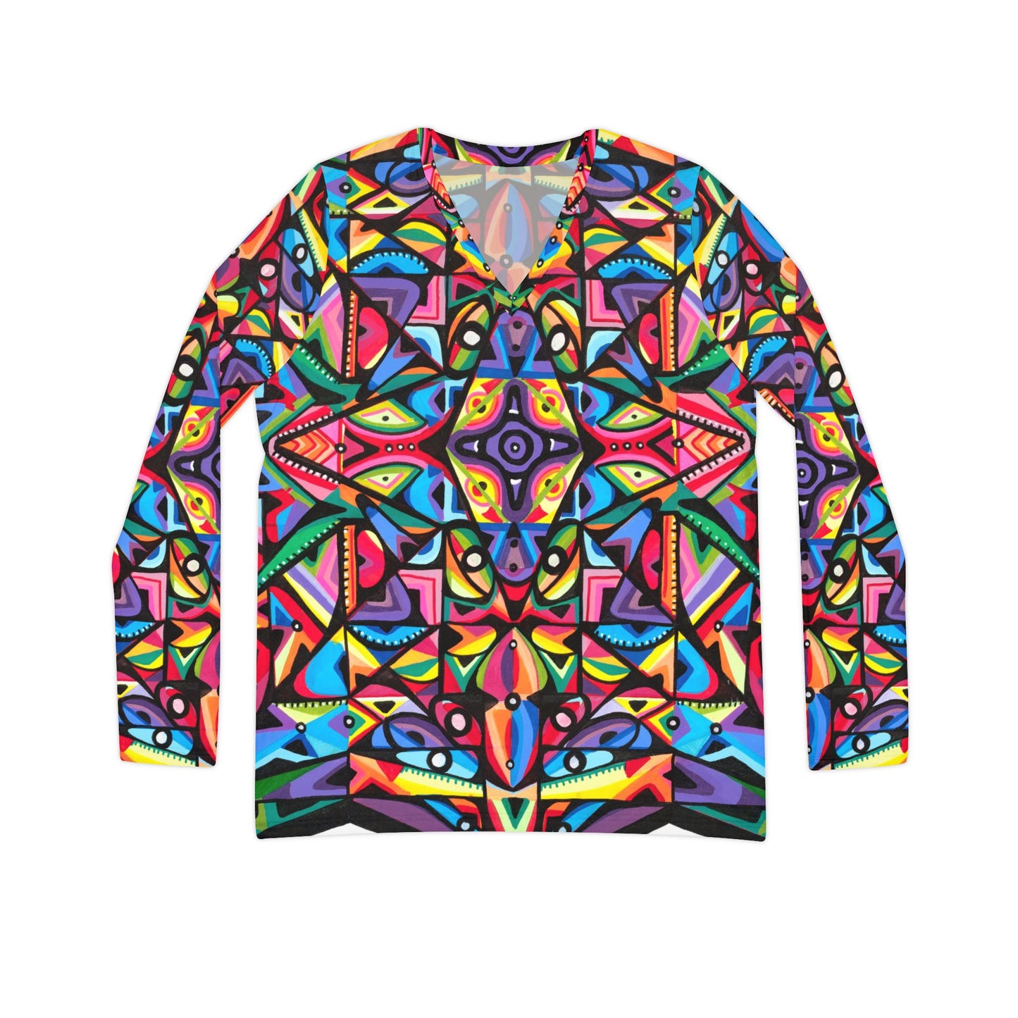 Spirit of growth Women's Long Sleeve V-neck Shirt (AOP)