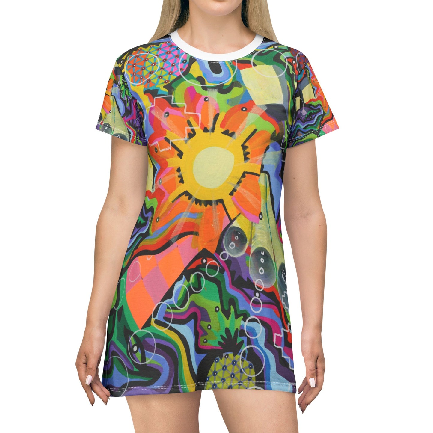 Chrysanthemum T-Shirt Dress (AOP)