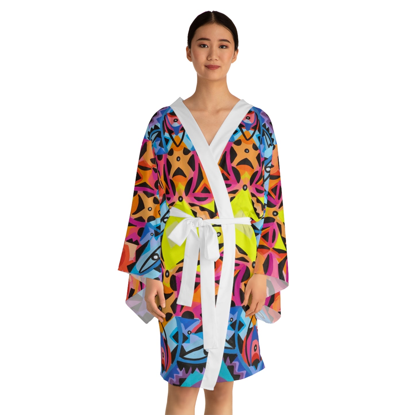Bata tipo kimono de manga larga (AOP)