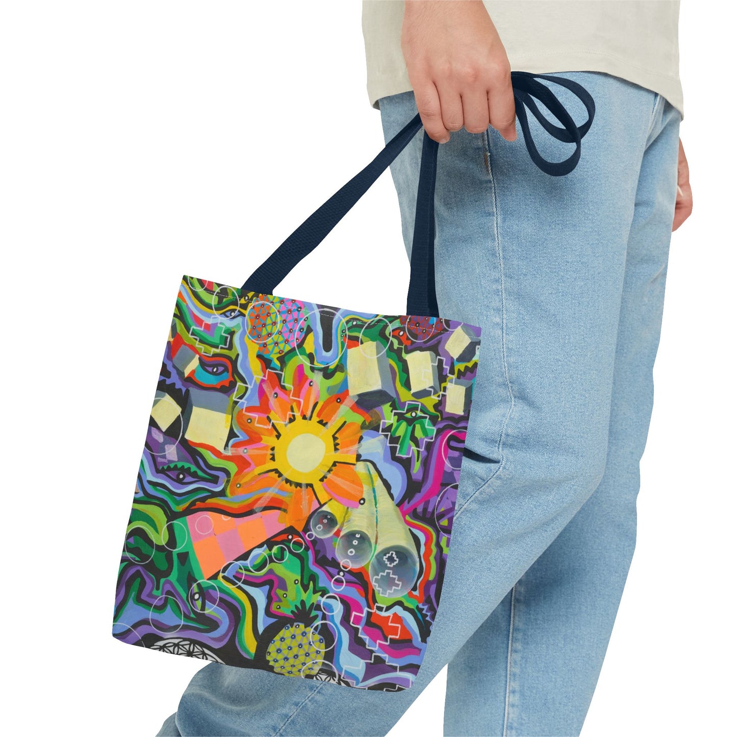 Bolsa de mano con crisantemos (AOP)