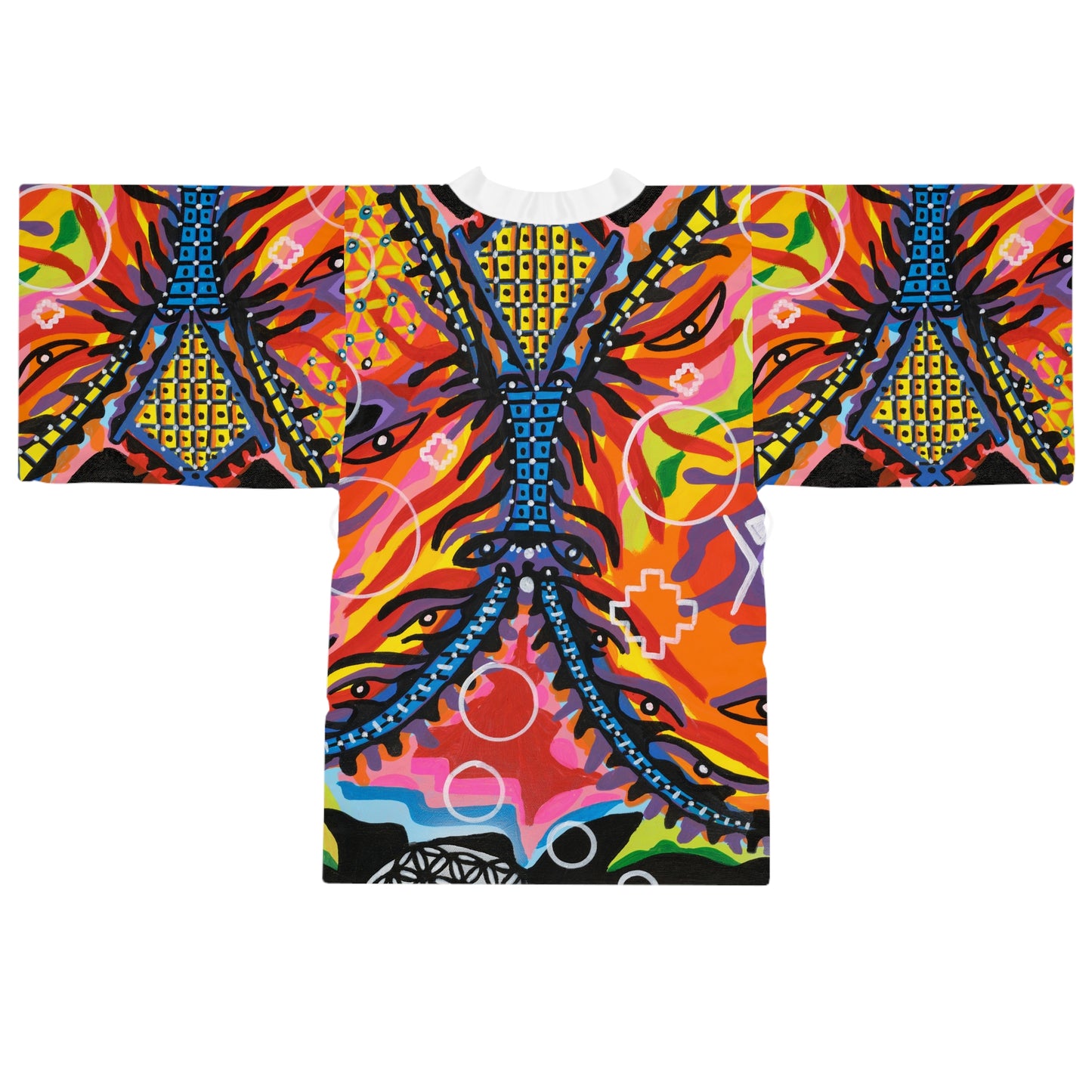 Burning man Long Sleeve Kimono Robe (AOP)