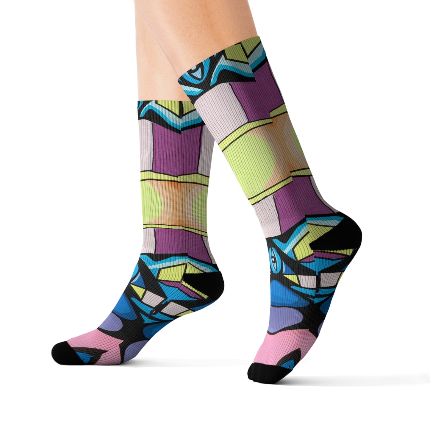 Calcetines de sublimación con cuadrados