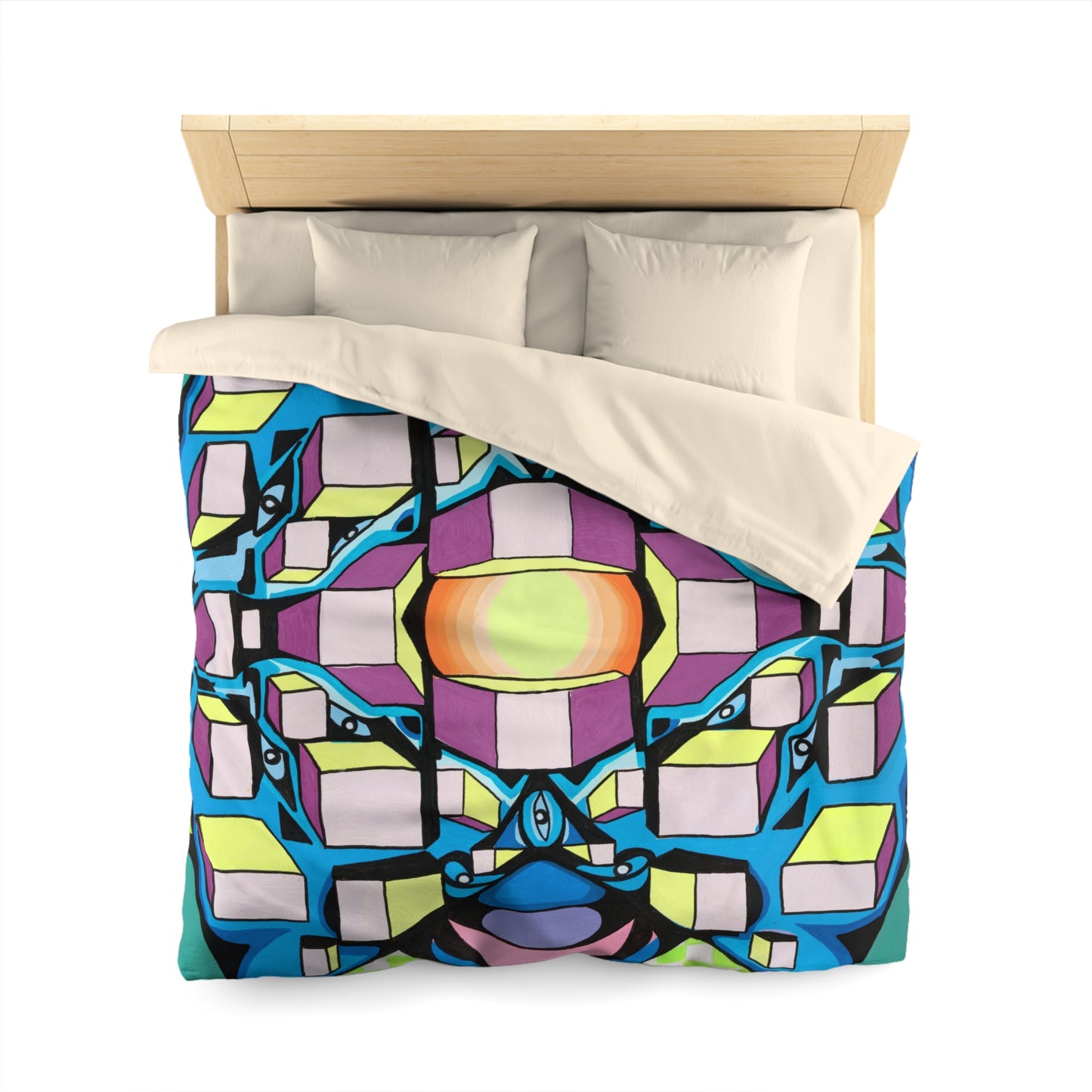 Squares Microfiber Duvet Cover