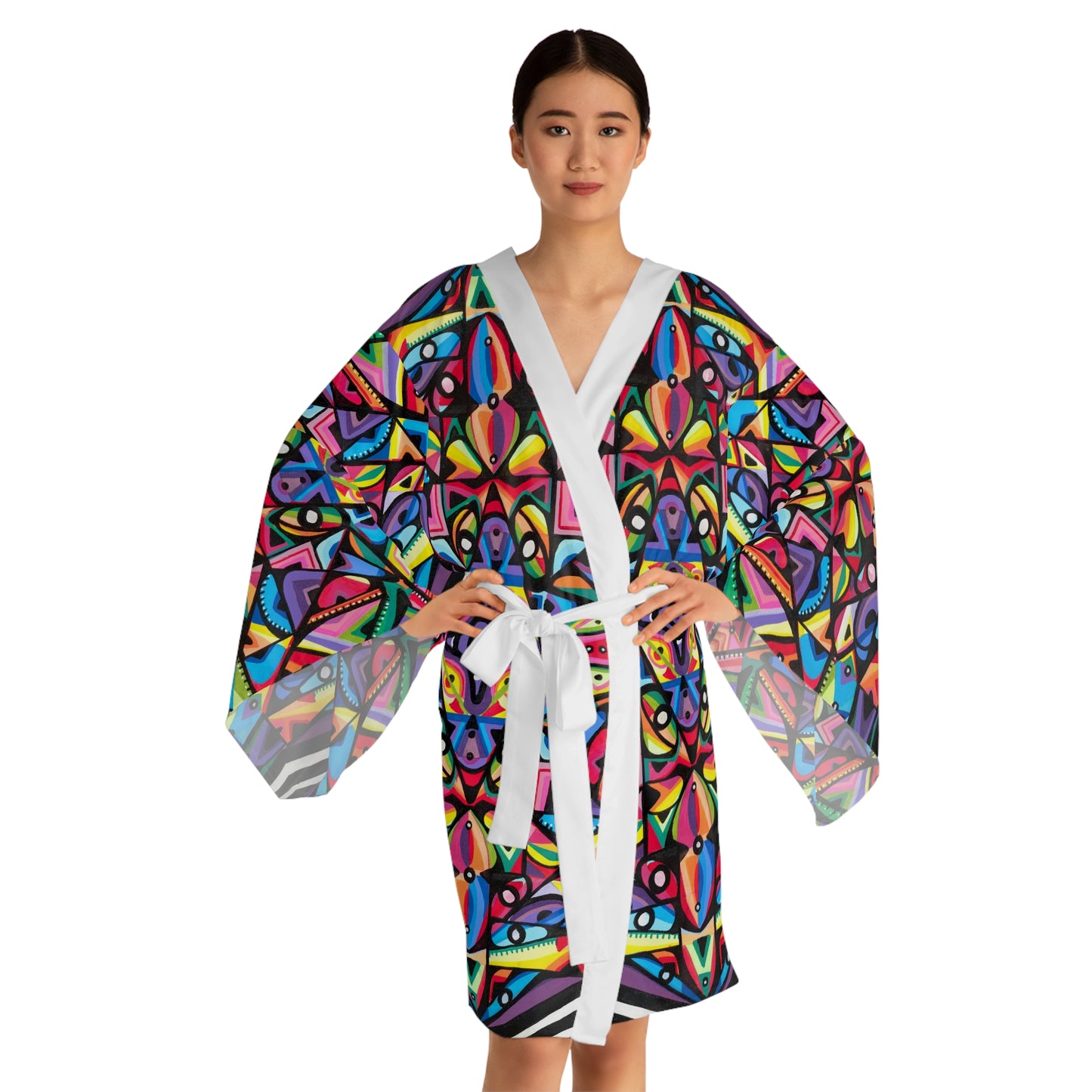Spirit of growth Long Sleeve Kimono Robe (AOP)