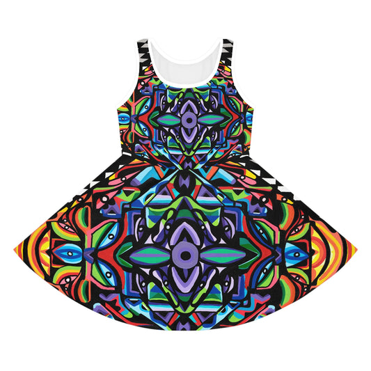 Iron vortex Girls' Sleeveless Sundress (AOP)