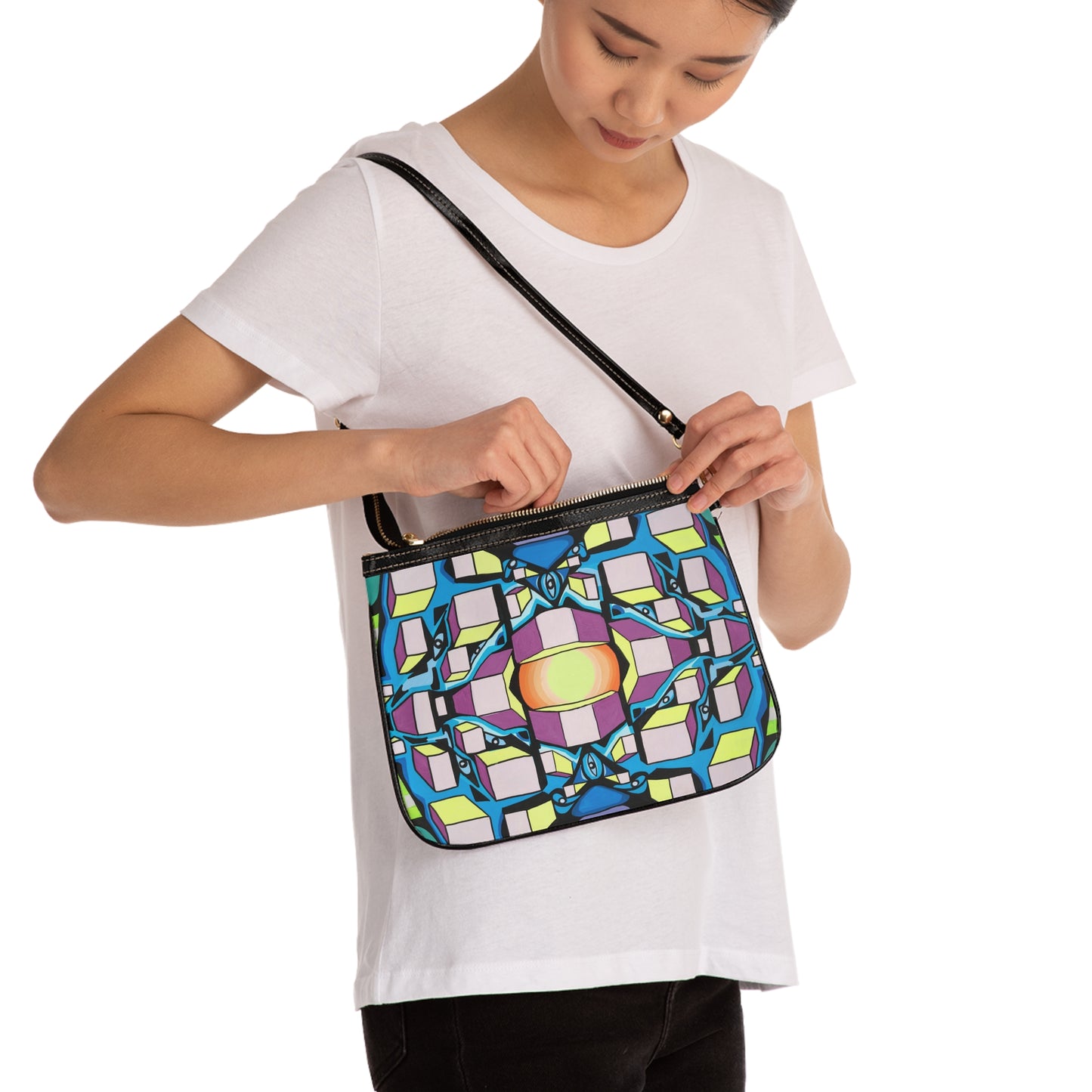 Bolso bandolera pequeño Squares