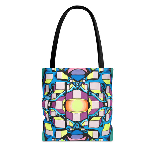 Bolsa de mano con cuadrados (AOP)