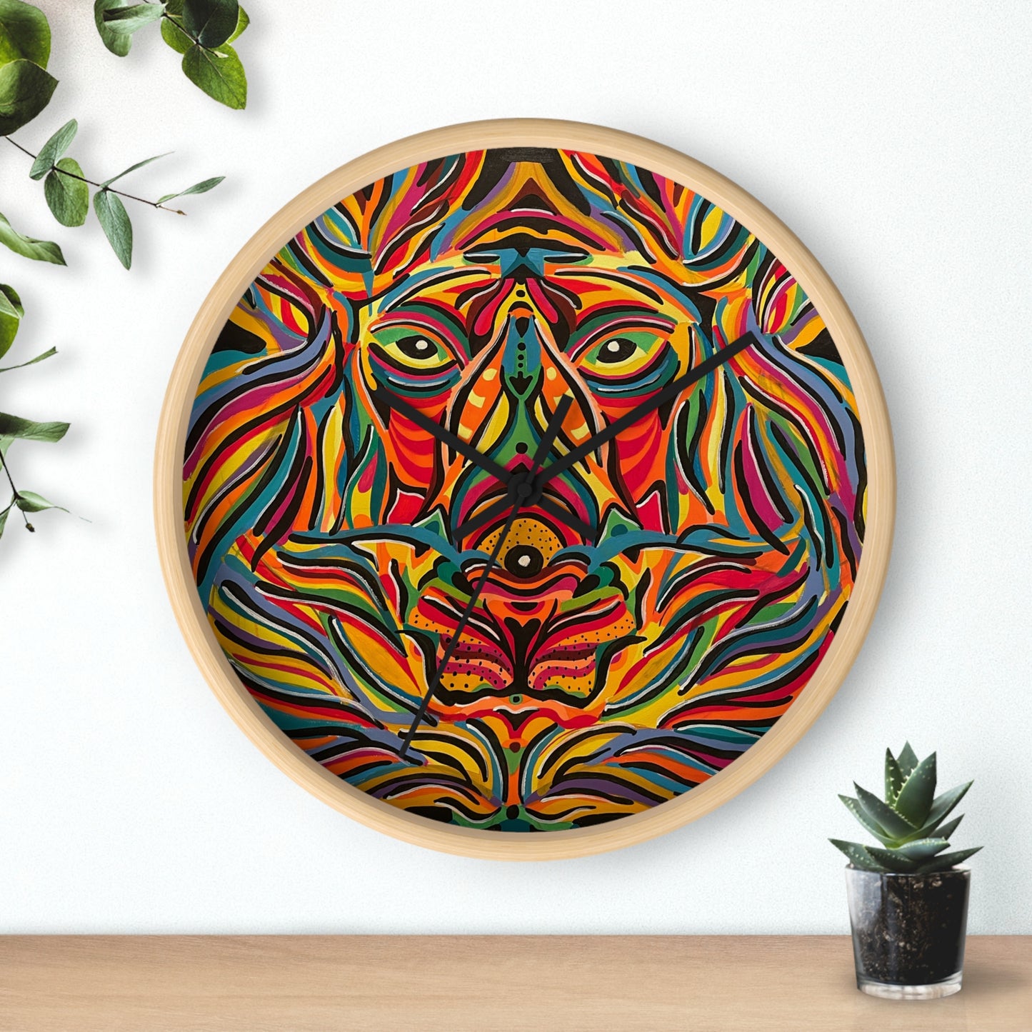 Reloj de pared con forma de león