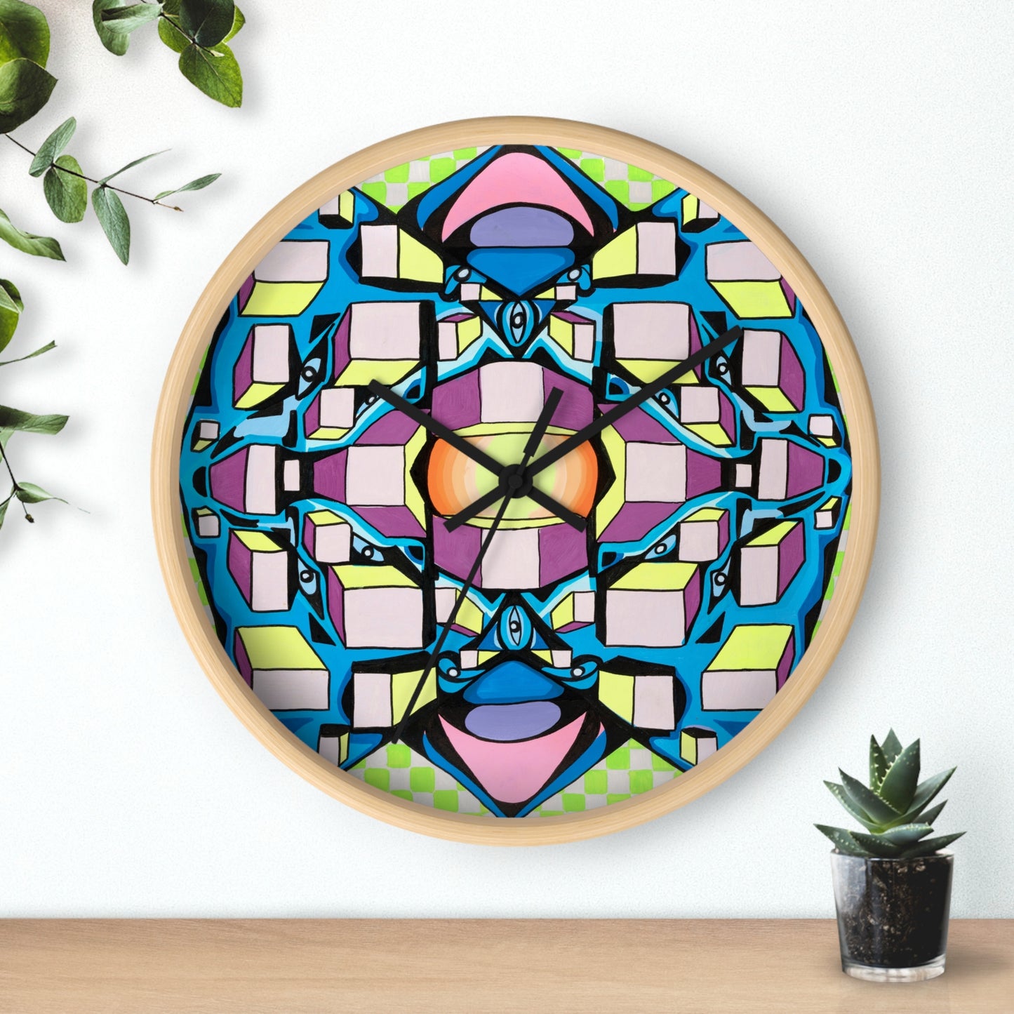 Reloj de pared de cuadrados