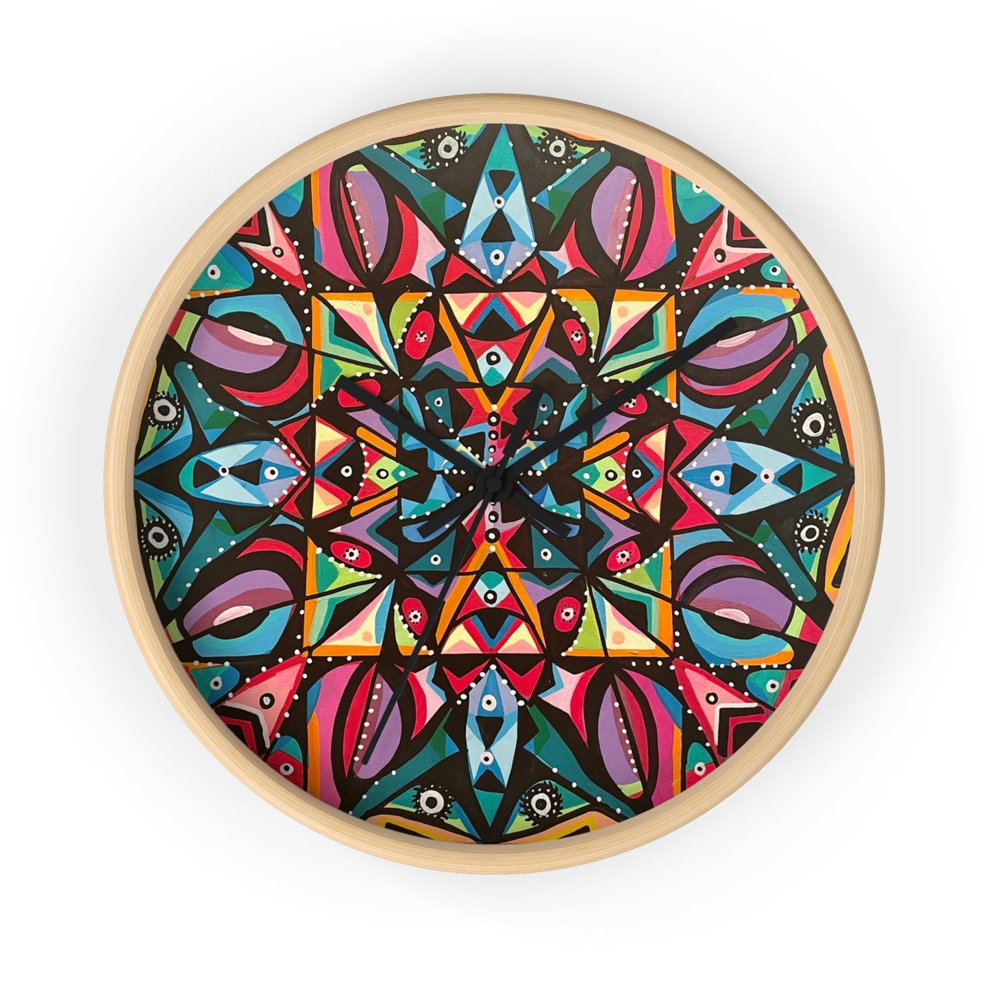 Reloj de pared con diseño de mandala