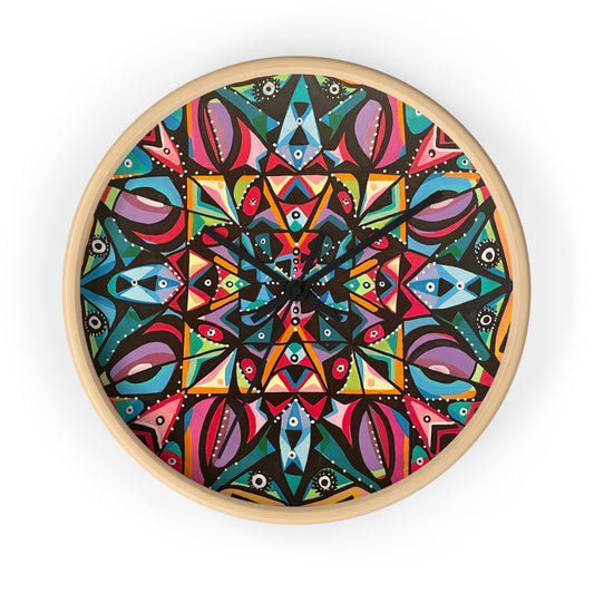 Reloj de pared con diseño de mandala