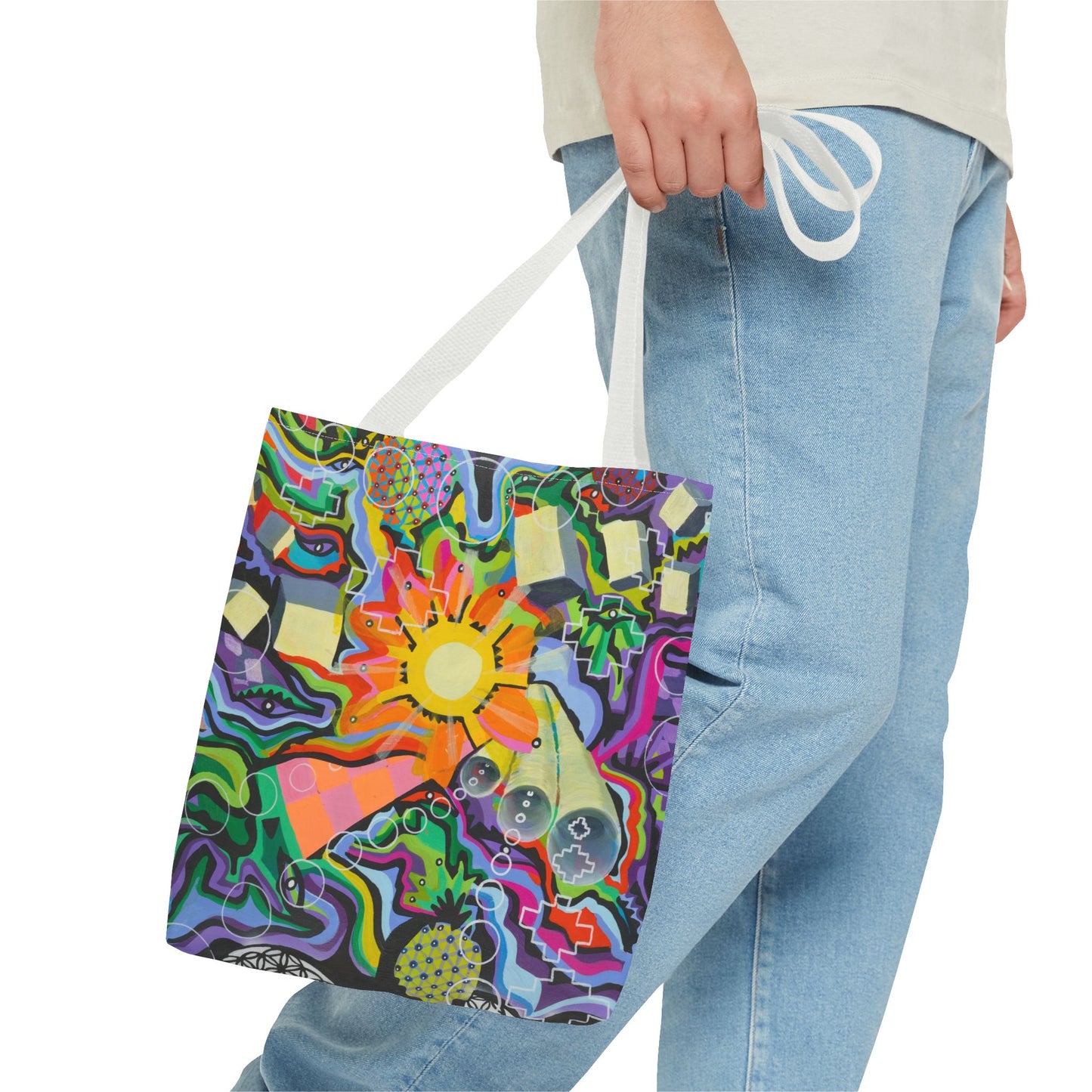 Bolsa de mano con crisantemos (AOP)