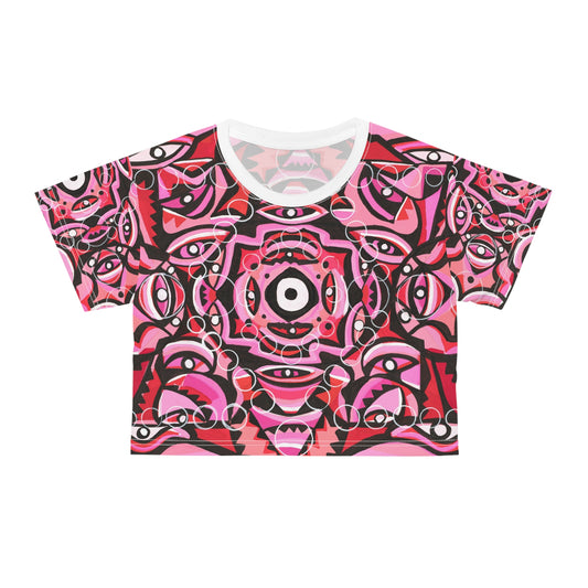 Pink champagne Crop Tee (AOP)