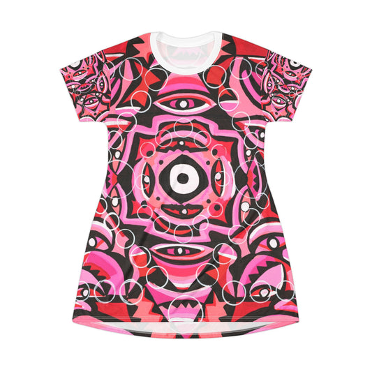 Pink Champagne T-Shirt Dress (AOP)