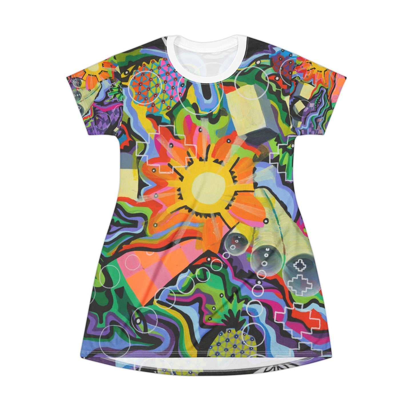 Chrysanthemum T-Shirt Dress (AOP)