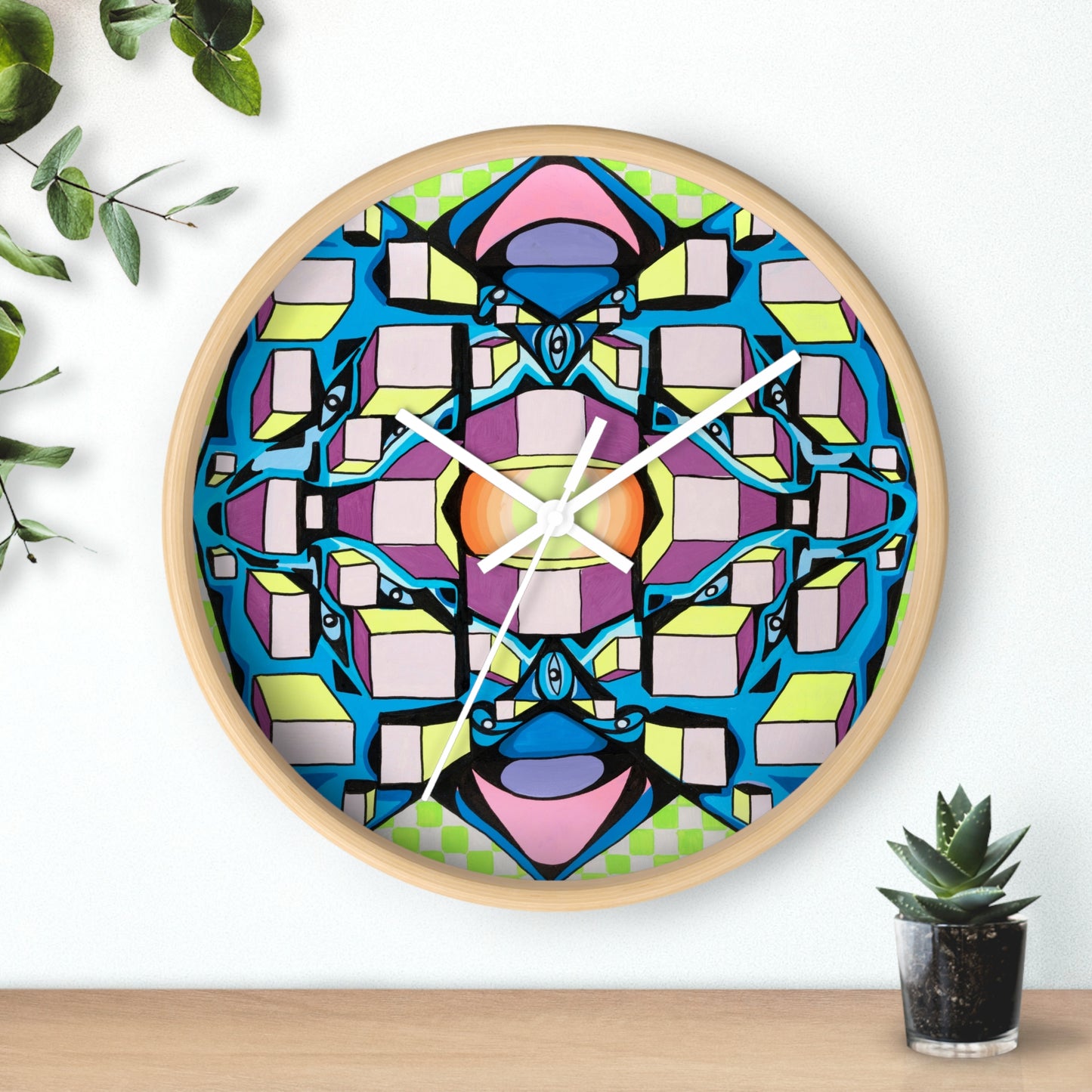 Reloj de pared de cuadrados