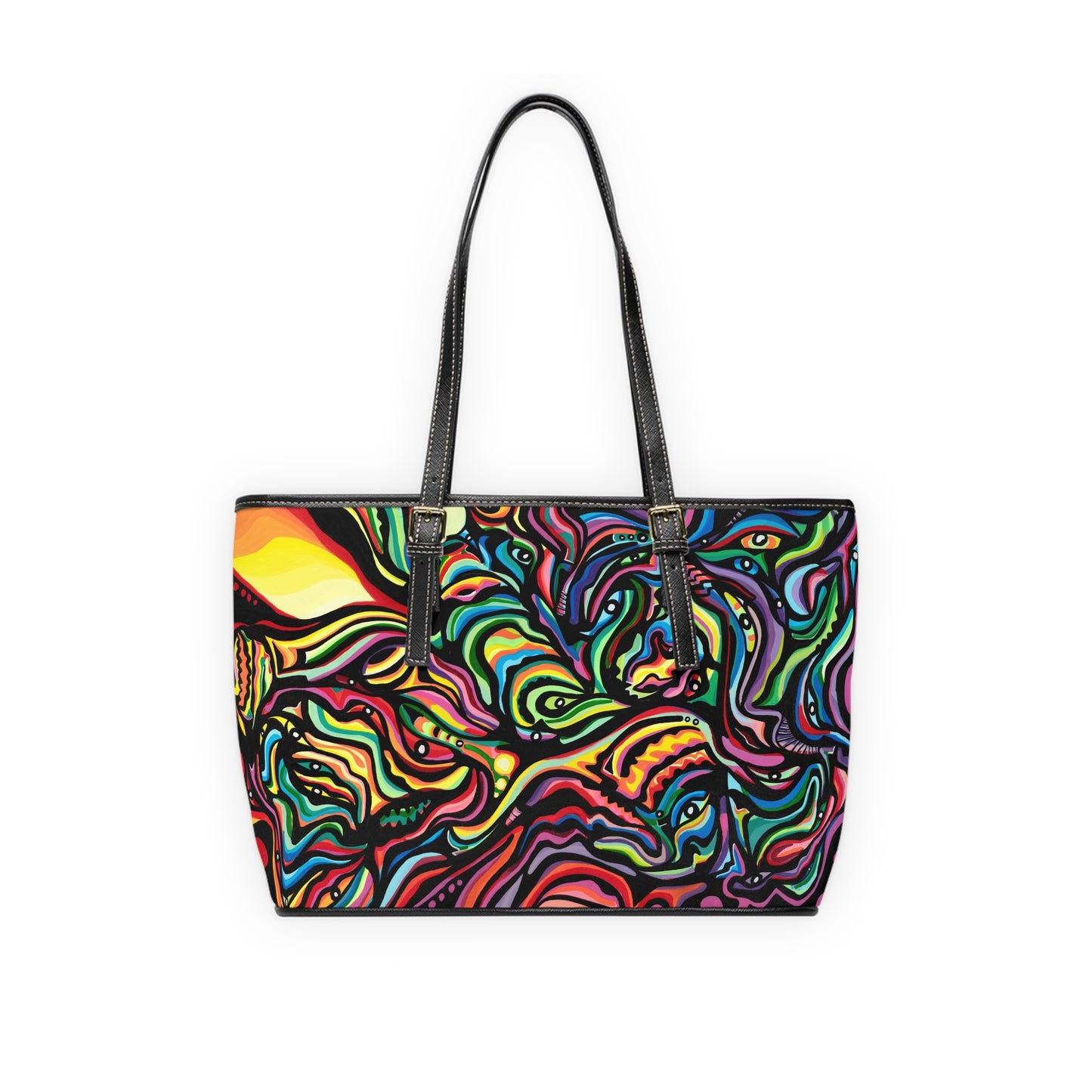 Bolso de hombro de cuero PU con motivo de equinoccio de primavera