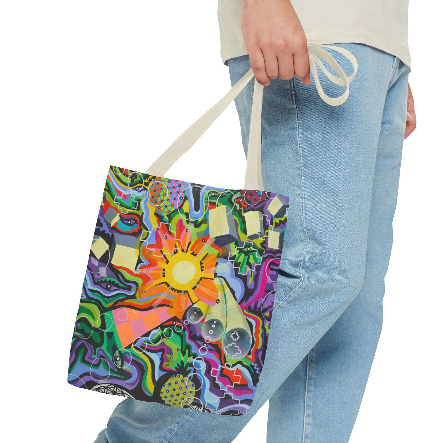 Bolsa de mano con crisantemos (AOP)