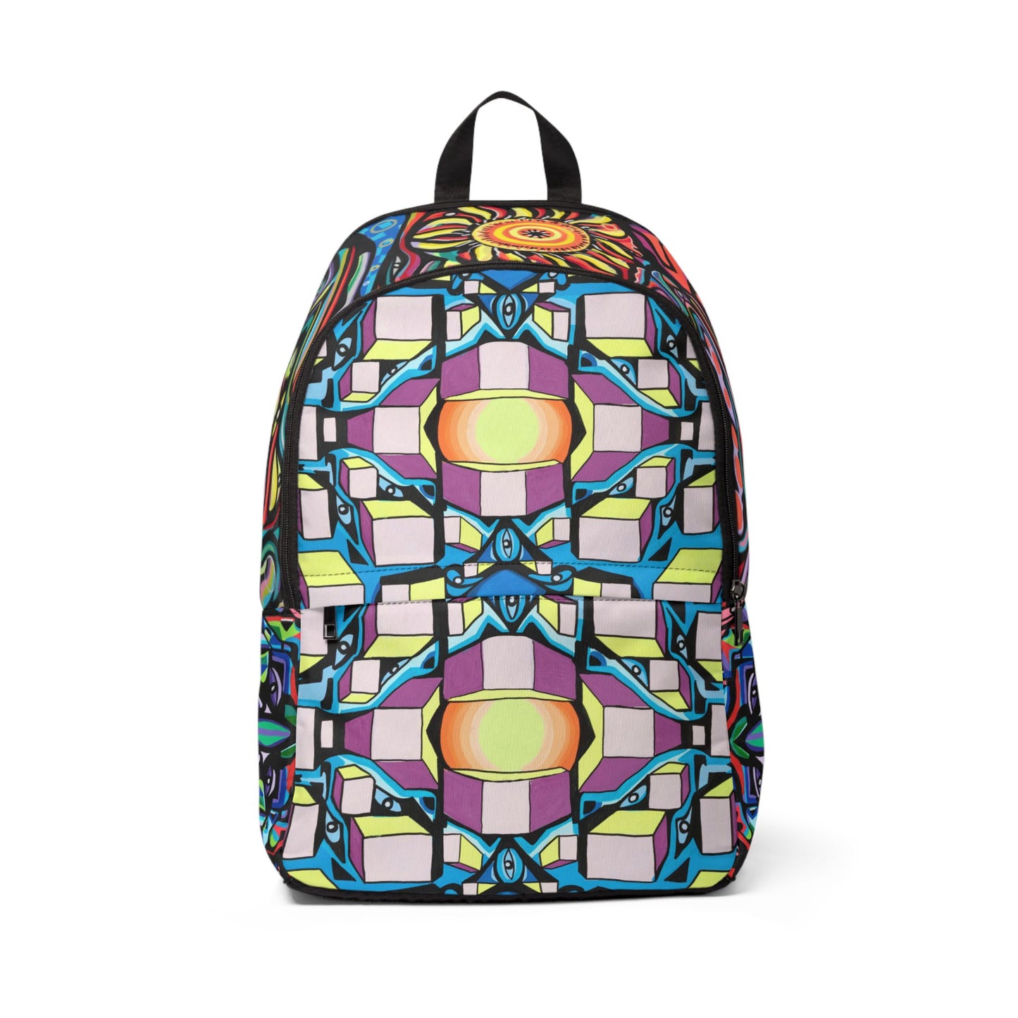 Mochila unisex de tela con cuadrados