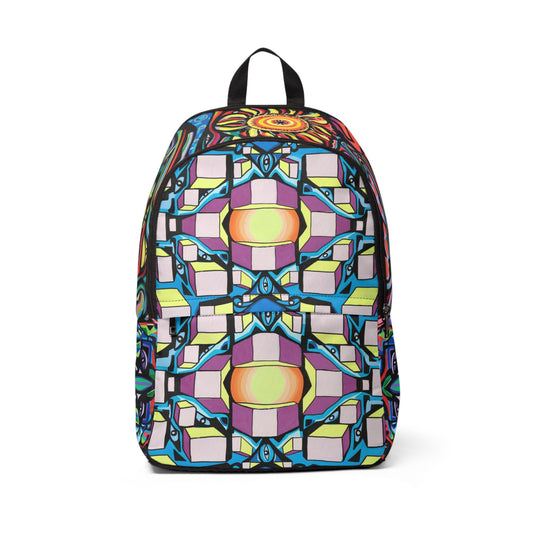 Mochila unisex de tela con cuadrados