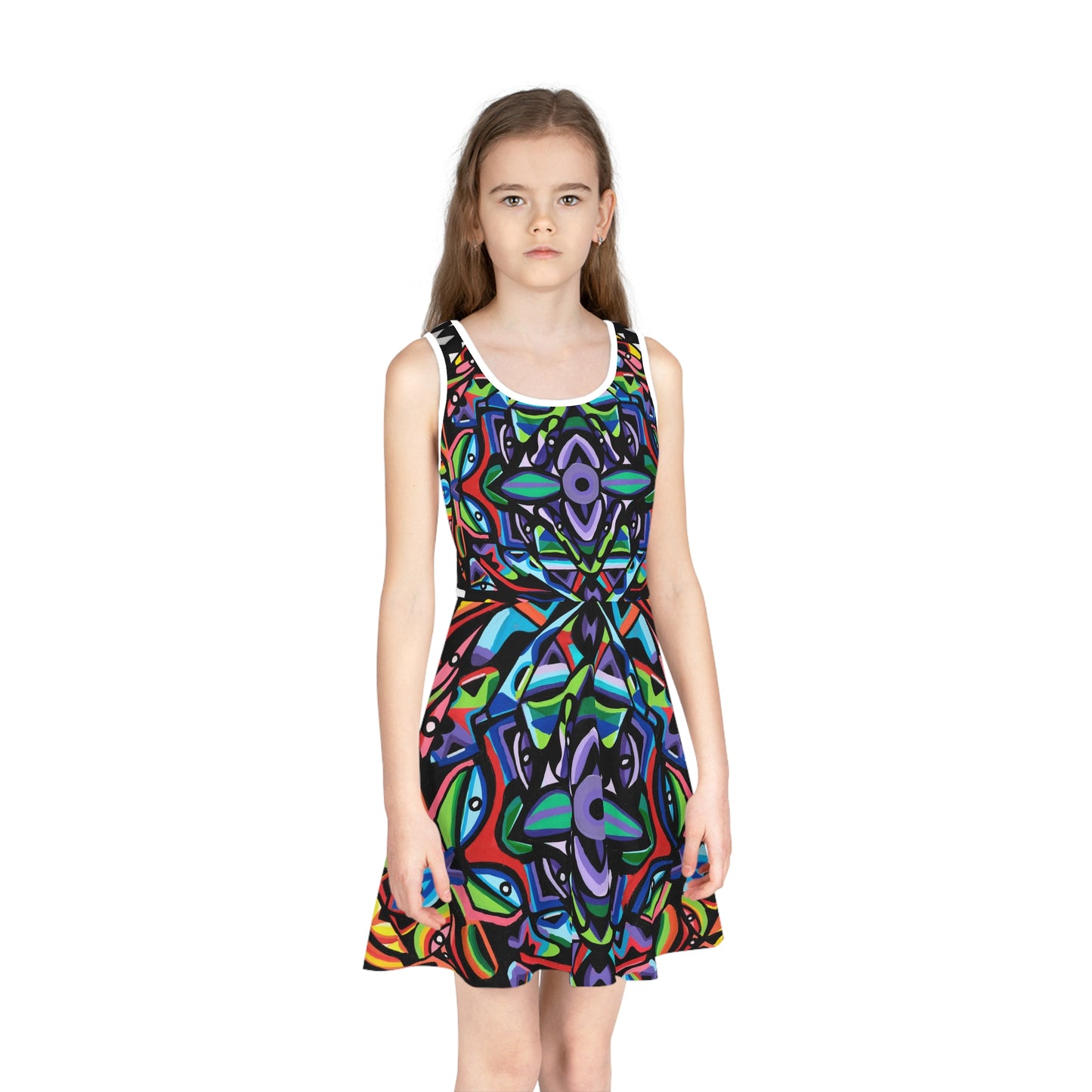 Iron vortex Girls' Sleeveless Sundress (AOP)