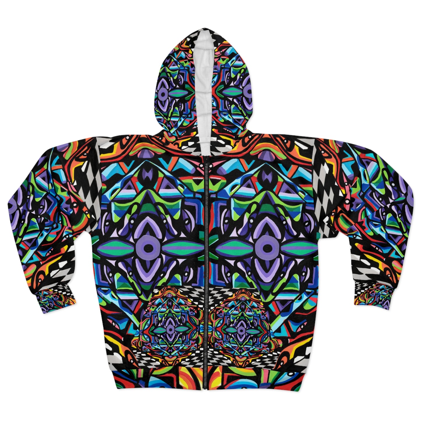 Iron vortex Unisex Zip Hoodie (AOP)