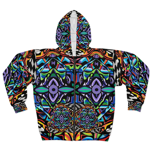 Iron vortex Unisex Zip Hoodie (AOP)