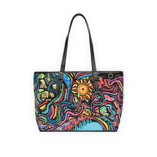 Bolso de hombro de piel sintética con diseño de rayo de sol de Iron